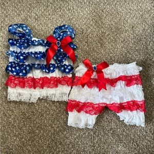 Custom made 4th of July baby girl outfit